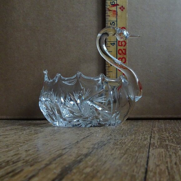 Vintage Crystal Swan Dish Czechoslovakia - Picture 2 of 6
